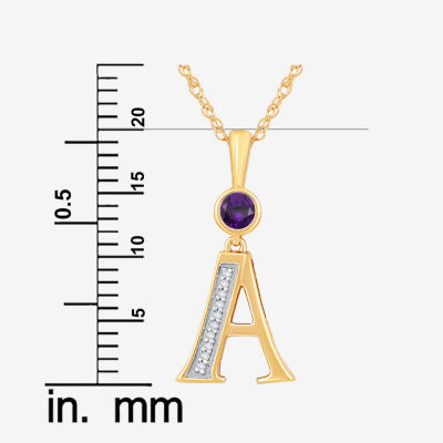 A Womens Genuine Purple Amethyst 14K Gold Over Silver 18 Inch Pendant Necklace