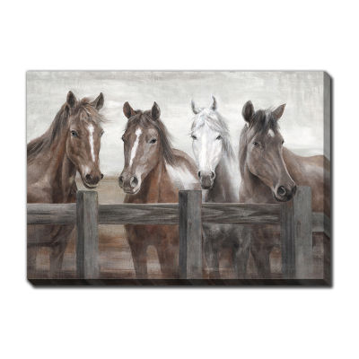 Streamline Art Fabulous Four Horse Canvas Art