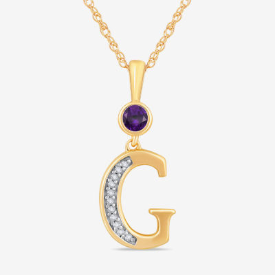 Womens Genuine Purple Amethyst 14K Gold Over Silver Pendant Necklaces