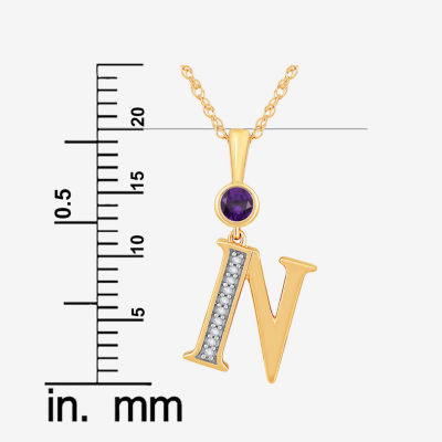 Womens Genuine Purple Amethyst 14K Gold Over Silver Pendant Necklaces
