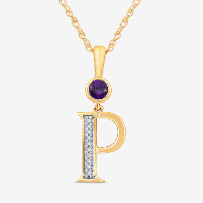 Womens Genuine Purple Amethyst 14K Gold Over Silver Pendant Necklaces