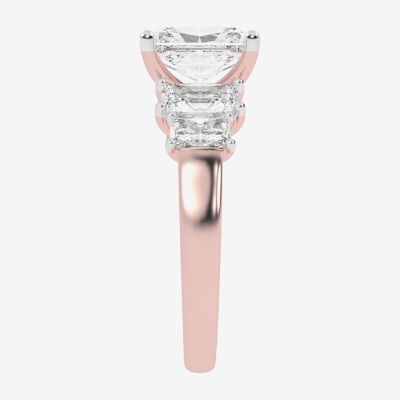 (G / Vs2-Si1) Womens 3 1/2 CT. T.W Lab Grown White Diamond 14K Rose Gold 5-Stone Engagement Ring