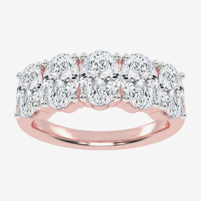 G / Vs2-Si2) 2 1/2 CT. T.W. Lab Grown White Diamond 14K Rose Gold 5-Stone Anniversary Band