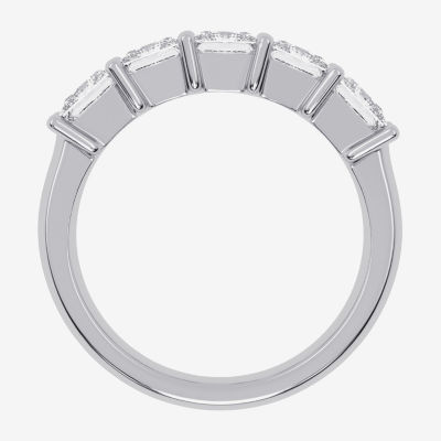 (G / Vs2-Si2) Womens 2 1/2 CT. T.W. Lab Grown White Diamond 14K White Gold 5-Stone Anniversary Band