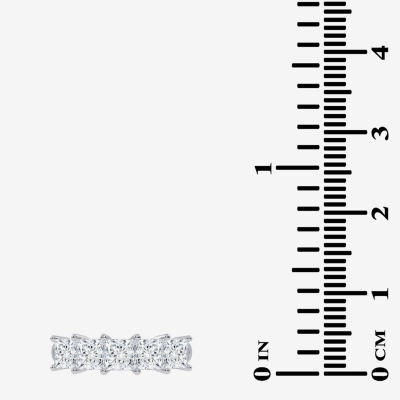 (G / Vs2-Si2) Womens 2 1/2 CT. T.W. Lab Grown White Diamond 14K White Gold 5-Stone Anniversary Band