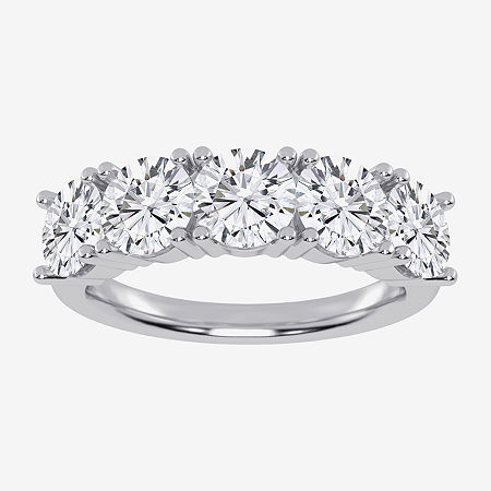 Modern Bride (g / Vs2-si2) Womens 2 1/2 Ct. T.w. Lab Grown White Diamond 14k White Gold 5-stone Anniversary Band In White
