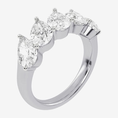 (G / Vs2-Si2) Womens 2 1/2 CT. T.W. Lab Grown White Diamond 14K White Gold 5-Stone Anniversary Band