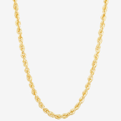 Womens 14K Gold 20 Inch Rope Chain Necklace