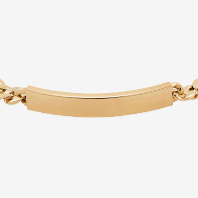 Made in Italy 14K Gold 8 3/4 Inch Hollow Curb Id Bracelet