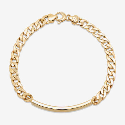 Made in Italy 14K Gold 8 3/4 Inch Hollow Curb Id Bracelet