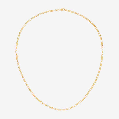 Made in Italy 14K Gold 18 Inch Solid Figaro Chain Necklace