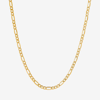 Made in Italy 14K Gold 18 Inch Solid Figaro Chain Necklace