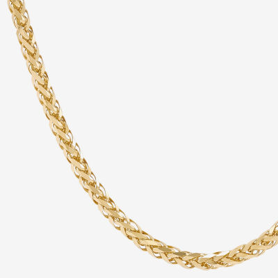 14K Gold Inch Solid Wheat Chain Necklace