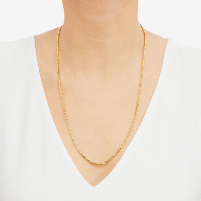 14K Gold Inch Solid Wheat Chain Necklace