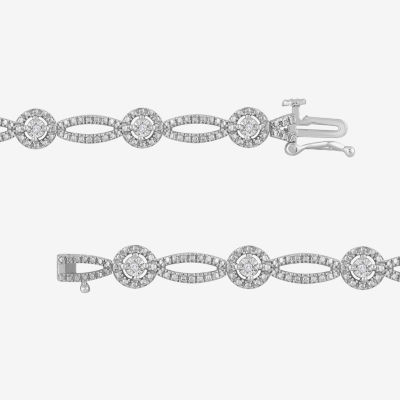 1/10 CT. T.W. Genuine Diamond Oval & Round Bracelet