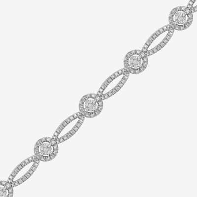 1/10 CT. T.W. Genuine Diamond Oval & Round Bracelet