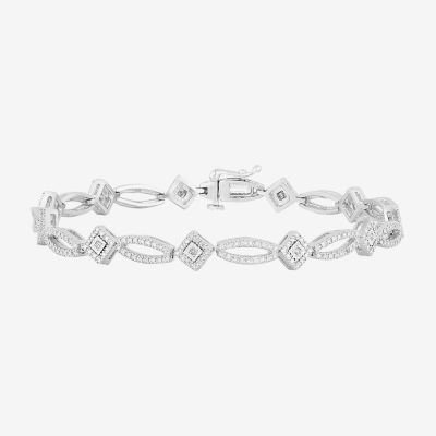 Womens 1/10 CT.T.W. Natural Diamond Tennis Bracelet