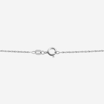 Womens Diamond Accent Gemstone 10K White Gold Cross 18 Inch Pendant Necklace