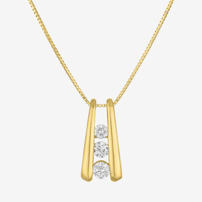 (G-H / Si2 I1) Womens 1/6 CT. T.W. Lab Grown White Diamond 10K Gold 16 Inch Pendant Necklace