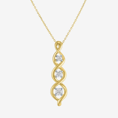 Gh / Si2 I1) Womens 1/ CT. T.W. Lab Grown White Diamond 10K Gold 16 Inch Pendant Necklace