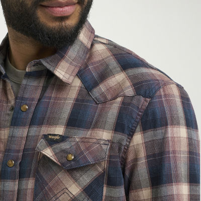 Wrangler Broken Twill Mens Long Sleeve Regular Fit Button-Down Shirt