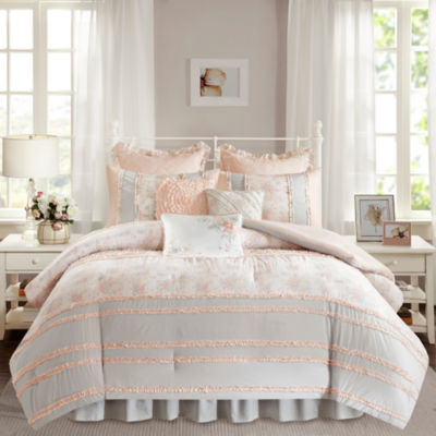 Madison Park Harmony Cotton Percale Comforter Set, Color Coral JCPenney