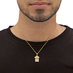 Crucifix Mens 1/10 CT. T.W. Genuine White Diamond 18K Gold Over Silver Cross Pendant Necklace