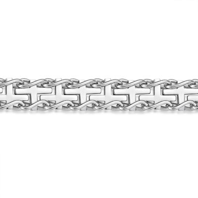 Mens Stainless Cross Link Bracelet