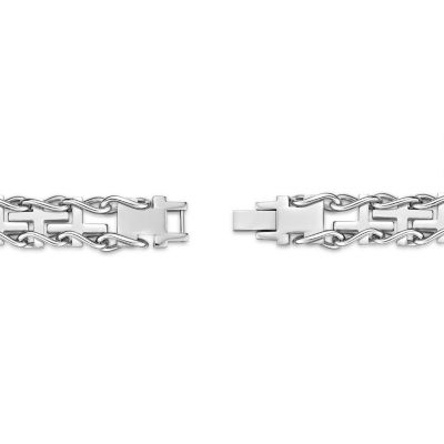 Mens Stainless Cross Link Bracelet