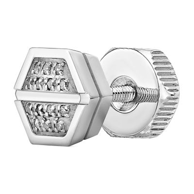 Mens 1/10 CT. T.W. Diamond Stainless Steel Stud Earring