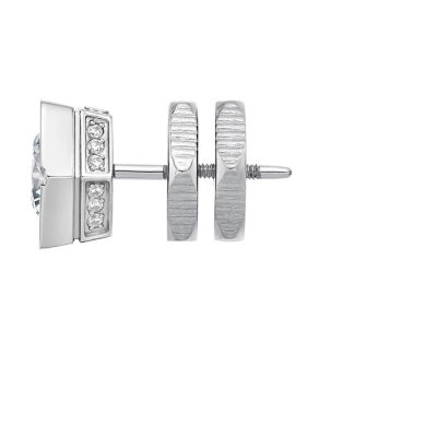 Mens Cubic Zirconia Stainless Steel Stud Earring