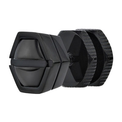 Mens Stainless Steel & Black IP Stud Earring