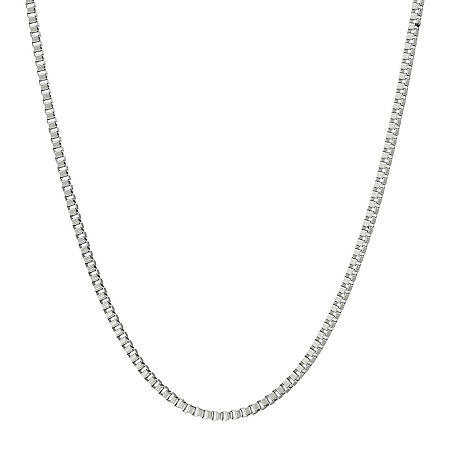 Mens Stainless Steel 18" 2mm Box Chain, One Size, White