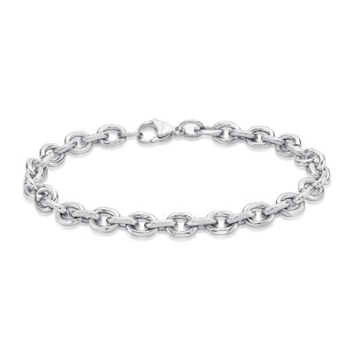 Mens Stainless Steel 9" 7mm Rolo Bracelet