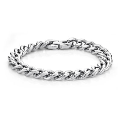 Mens Stainless Steel 9" 12mm Chunky Curb Bracelet