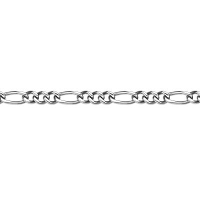 Mens Stainless Steel 9" 11mm Figaro Bracelet