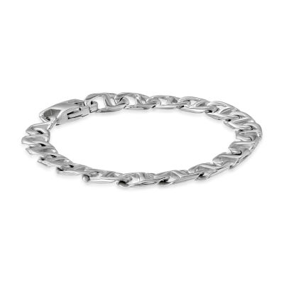 Mens Brushed Stainless Steel 9" 22mm Marine Link Bracelet