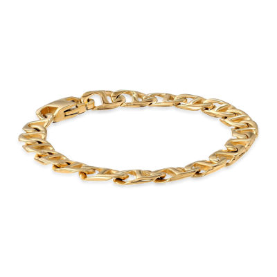 Mens Stainless Steel & Gold-Tone IP 9" 10mm Marine Link Bracelet