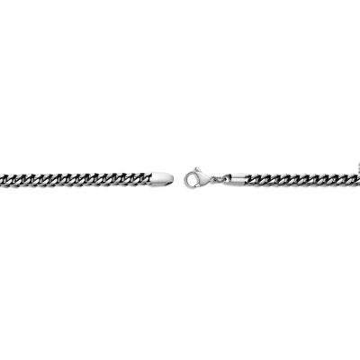 Mens Antiqued Stainless Steel 22" 5mm Foxtail Chain