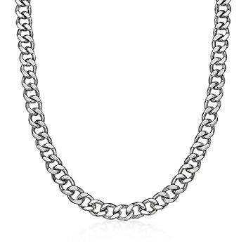 Stainless Steel Curb Chain for Men, 20, 24, 30 Inches, 5 mm Wide 24 Curb Chain / Silver