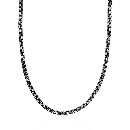 Stainless Steel 22 Inch Solid Box Chain Necklace, One Size