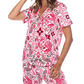Liz Claiborne Cool and Calm Womens 2-pc. V-Neck Short Sleeve Capri Pajama  Set - JCPenney