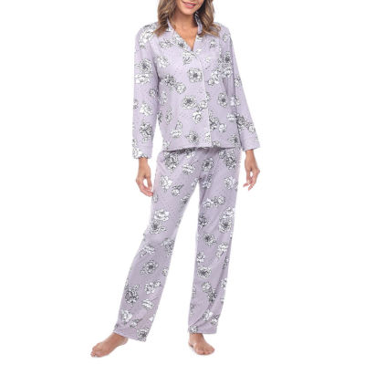 White Mark Womens Long Sleeve 2-pc. Pant Pajama Set - JCPenney