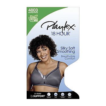 Playtex Women's 18 Hour Sensational Sleek Wirefree Bra, Opaque, White, 36B  : : Fashion