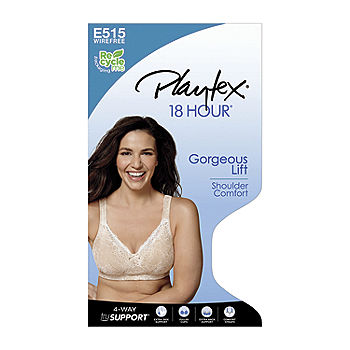 Playtex 18 Hour E515 Gorgeous Lift Wirefree Bra Vintage Pink/Mother of  Pearl 36C Women's 