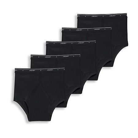 Jockey Cotton Bonus Pack 5 Pack Briefs, 38, Black