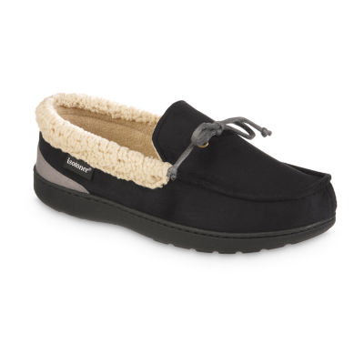 Isotoner Recycled Mens Moccasin Slippers, Color: Black - JCPenney