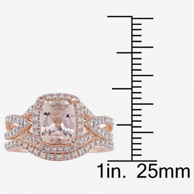 1/4 CT. T.W. Pink Morganite 10K Gold Bridal Set