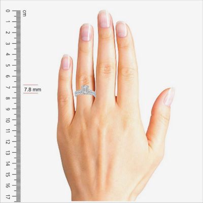 (H-I / SI1-SI2) Signature By Modern Bride Womens 2 1/2 CT. TW. Lab Grown White Diamond 14K Gold Emerald Bridal Set