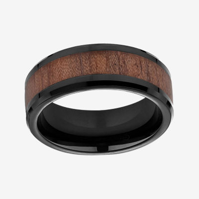 Mens Comfort Fit 8mm Cobalt with Rosewood Inlay Wedding Band